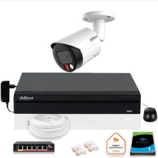 Zestaw monitoringu IP Dahua 8mpx 4K kamera IPC-HFW2849S-S-IL z dyskiem 1TB