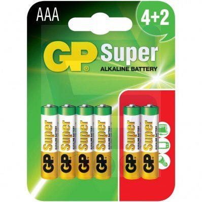 BATERIA SUPER ALKALINE AAA LR3 1.5V 6 SZTUK GP BATTERY BATERIA SUPER ALKALINE AAA LR3 1.5V 6 SZTUK GP BATTERY