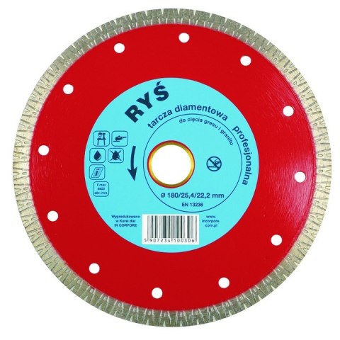 TARCZA DIAMENTOWA TURBO RYŚ 125MM IN CORPORE TARCZA DIAMENTOWA TURBO RYŚ 125MM IN CORPORE