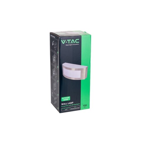 Kinkiet Ogrodowy V-TAC E27 Stal Nierdzewna i PC IP44 VT-7670
