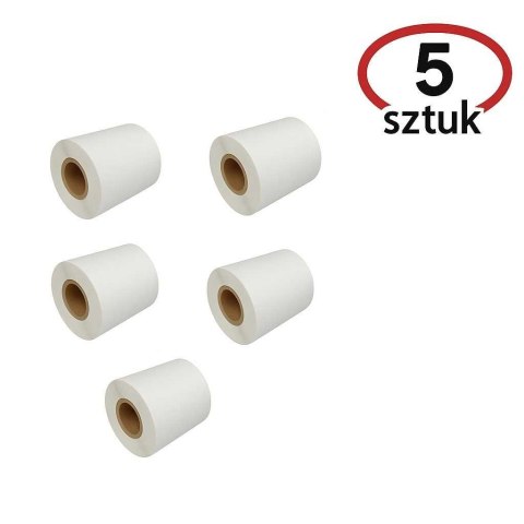 BSTech Etykiety termiczne o wymiarach 60x40 mm, dostępne w rolkach po 1000 sztuk. Ilość w opakowaniu wewnętrznym: 5 sztuk, białe
