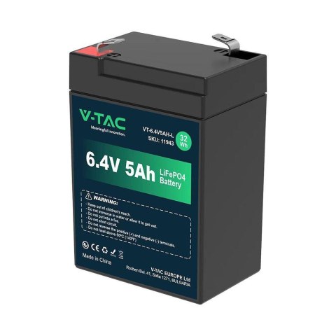 Akumulator LiFePO4 Litowo-Żelazowo-Fosforanowy V-TAC 6.4V 5AH L70xW47xH99 VT-6.4V 5AH-L Akumulator LiFePO4 Litowo-Żelazowo-Fosforanowy V-TAC 6.4V 5AH L70xW47xH99 VT-6.4V 5AH-L