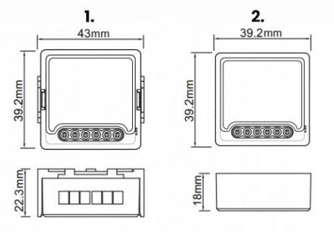 Moduł OXT mini przekaźnik 2 obw. bez N ZigBee TUYA