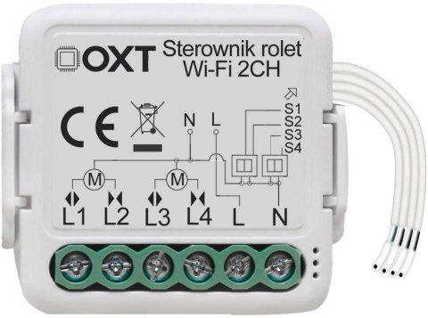 Moduł OXT mini sterownik 2 rolety WiFi TUYA Moduł OXT mini sterownik 2 rolety WiFi TUYA