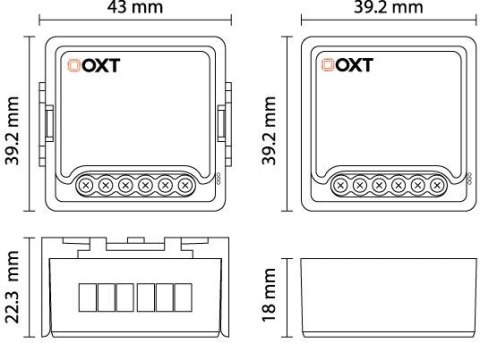 Moduł OXT mini sterownik 2 rolety WiFi TUYA Moduł OXT mini sterownik 2 rolety WiFi TUYA