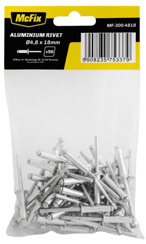 NITY ALUMINIOWE OP-50SZT 4.0*8MM MC FIX NITY ALUMINIOWE OP-50SZT 4.0*8MM MC FIX