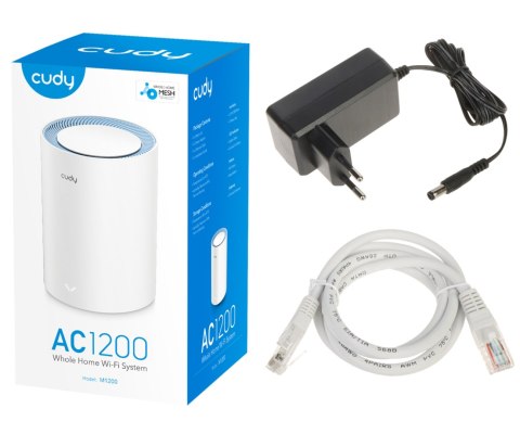 DOMOWY SYSTEM WI-FI MESH M1200(1-PACK) 2.4 GHz, 5 GHz, 300 Mb/s + 867 Mb/s CUDY DOMOWY SYSTEM WI-FI MESH M1200(1-PACK) 2.4 GHz, 5 GHz, 300 Mb/s + 867 Mb/s CUDY