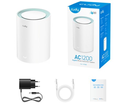 DOMOWY SYSTEM WI-FI MESH M1300(1-PACK) 2.4 GHz, 5 GHz, 300 Mb/s + 867 Mb/s CUDY DOMOWY SYSTEM WI-FI MESH M1300(1-PACK) 2.4 GHz, 5 GHz, 300 Mb/s + 867 Mb/s CUDY