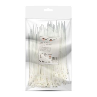 Opaski Zaciskowe V-TAC 4.5x150mm Biała 22kg Nylon66 (Opak. 100szt)