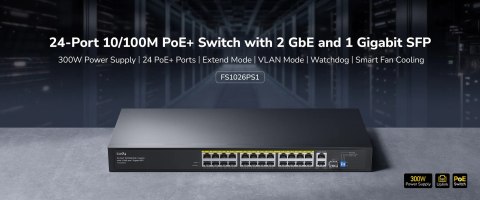 SWITCH POE FS1026PS1 24-PORTOWY SFP CUDY SWITCH POE FS1026PS1 24-PORTOWY SFP CUDY
