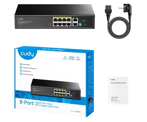 SWITCH POE GS1010PE 8-PORTOWY CUDY SWITCH POE GS1010PE 8-PORTOWY CUDY