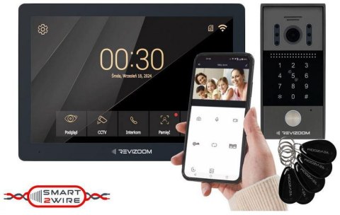 Wideodomofon REVIZOOM RM-T203HD BLACK/RC-212HD-CK1 Wideodomofon REVIZOOM RM-T203HD BLACK/RC-212HD-CK1