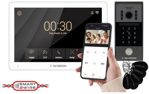 Wideodomofon REVIZOOM RM-T203HD WHITE/RC-212HD-CK1 Wideodomofon REVIZOOM RM-T203HD WHITE/RC-212HD-CK1