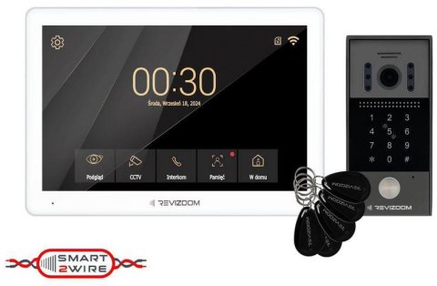 Wideodomofon REVIZOOM RM-T203HD WHITE/RC-212HD-CK1 Wideodomofon REVIZOOM RM-T203HD WHITE/RC-212HD-CK1