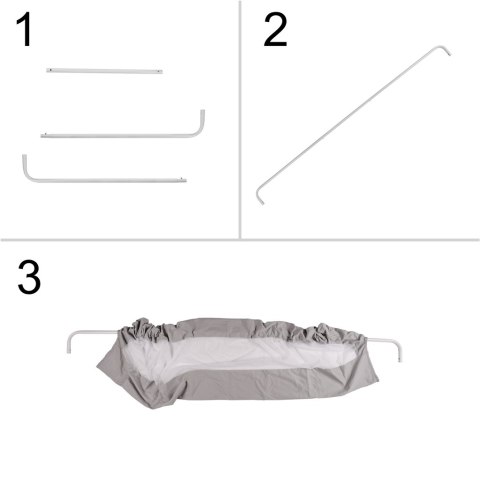 Barierka osłona ochronna do łóżka otwierana 200 cm szara Barierka osłona ochronna do łóżka otwierana 200 cm szara