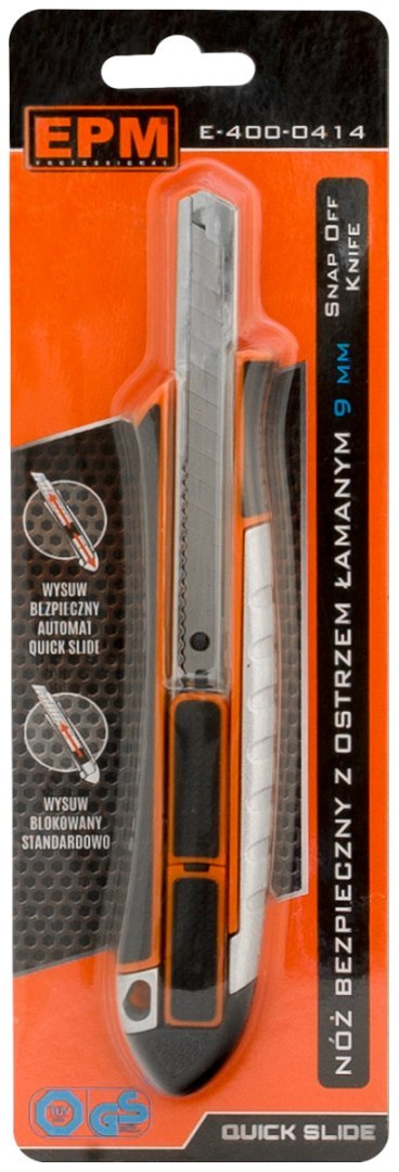 NÓŻ, NOŻYK Z OSTRZEM ŁAMANYM ALUMINIOWY BEZPIECZNY 9MM NÓŻ, NOŻYK Z OSTRZEM ŁAMANYM ALUMINIOWY BEZPIECZNY 9MM
