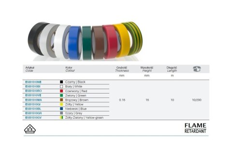 TAŚMA ELEKTROIZOLACYJNA 10M*15MM BIAŁA BM GROUP TAŚMA ELEKTROIZOLACYJNA 10M*15MM BIAŁA BM GROUP