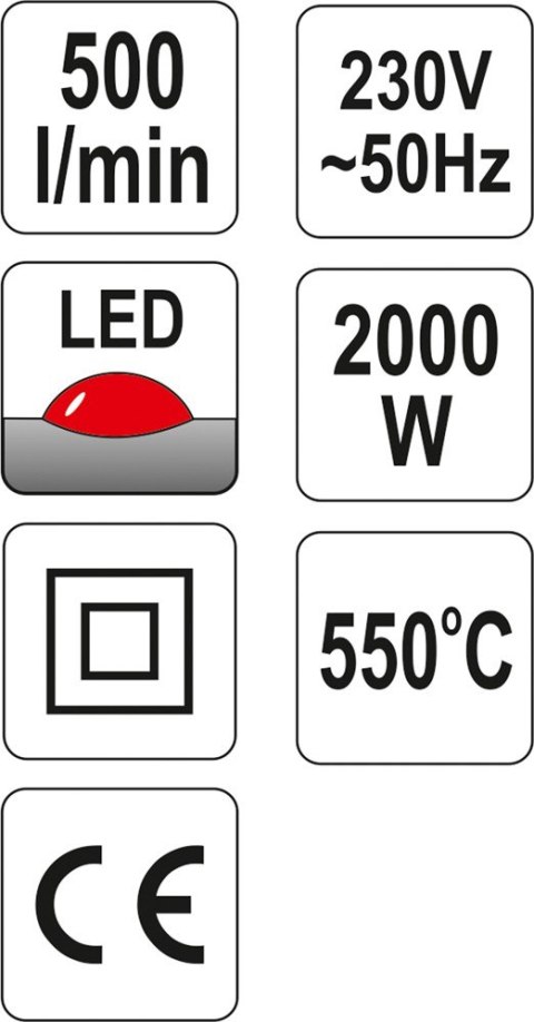 OPALARKA 2000W 50~550°C AKCESORIA WSKAŹNIK LED OPALARKA 2000W 50~550°C AKCESORIA WSKAŹNIK LED