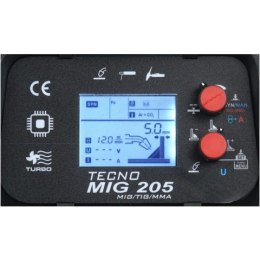PÓŁAUTOMAT SPAWALNICZY TECNOMIG 205 LCD MIG/TIG/MMA SYNERGIC IDEAL