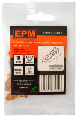 KOŃCÓWKA WSUWANA 1-1.5MM 0.8-6.35 10 SZTUK EPM