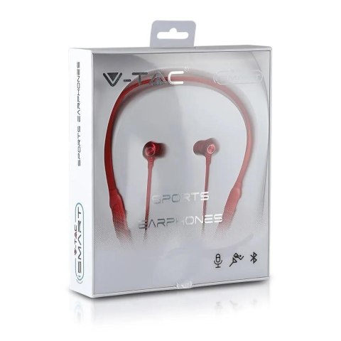 Sportowy Zestaw Słuchawkowy Bluetooth V-TAC 500mAh Czerwony V-TAC VT-6166 Sportowy Zestaw Słuchawkowy Bluetooth V-TAC 500mAh Czerwony V-TAC VT-6166