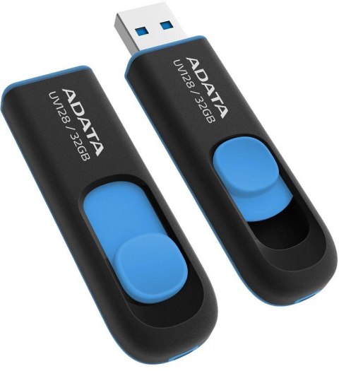 Adata Pendrive UV128 32GB USB 3.2 Gen1 czarno - niebieski Adata Pendrive UV128 32GB USB 3.2 Gen1 czarno - niebieski