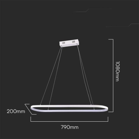 Oprawa Zwieszana V-TAC 24W LED Biała VT-7825 4000K 2760lm Oprawa Zwieszana V-TAC 24W LED Biała VT-7825 4000K 2760lm