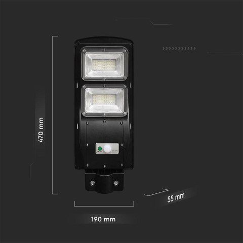 Naświetlacz Oprawa Uliczna LED Solarna V-TAC 8W Czarny VT-ST120W 6000K 1000lm