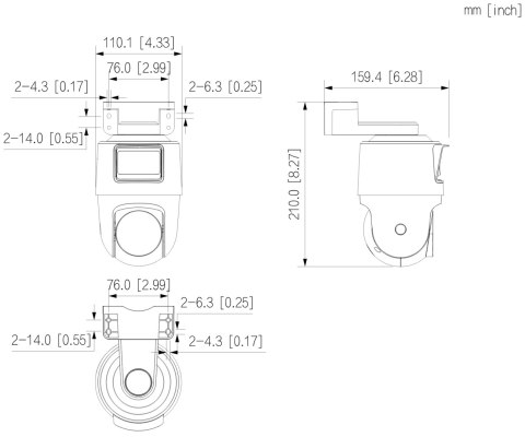 KAMERA PT IP OBROTOWA ZEWNĘTRZNA IPC-PTS2249B-E2-S-PV-LED-0360B-PRO WizColor Active Deterrance - 1080p 3.6 mm DAHUA