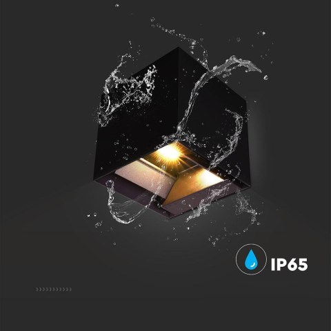 Oprawa Ścienna Solarna V-TAC 9W LED COB Czarna Kostka 15x15cm IP65 Czujnik Ruchu VT-409CCT 3000K-4000K-5000K 800lm