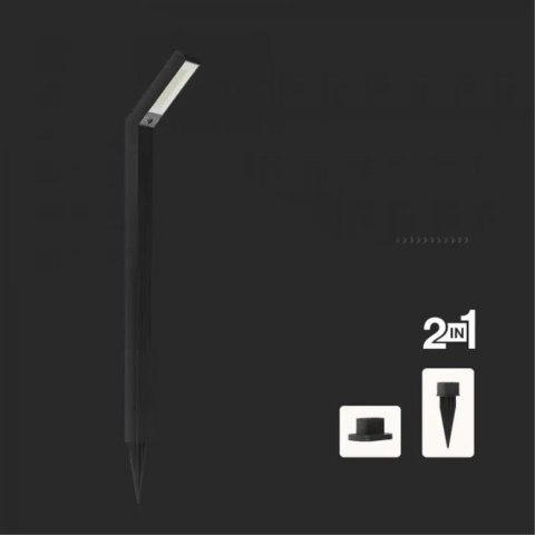 Słupek Ogrodowy V-TAC Solarny LED 1,7W 2w1 Baza+Szpilka Wbijana 85cm VT-10185 3000K-4000K-6500K 80lm 3 Lata Gwarancji