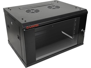 Szafa wisząca 19" 6U 600x450, drzwi szklane jednoskrzydłowe, tył osłona pełna demontowalna, osłony boczne pełne demontowalne zam