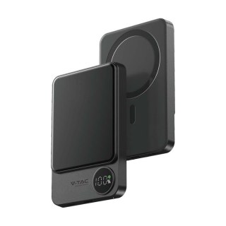 Power bank V-TAC 10000mAh szary magnetyczny 9mm aluminium lightning LCD szybki 20W V-TAC VT-100011-SG