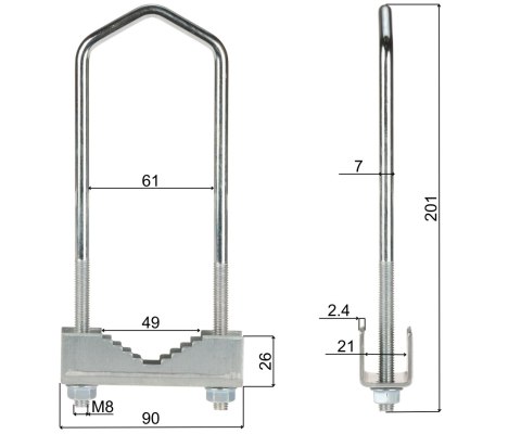 OBEJMA ZACISKOWA OZ-60/M8X190