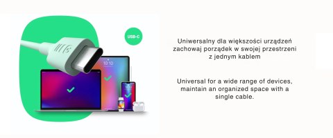 PRZEWÓD KABGC100PF200SW USB-C/USB-C POWERFLEX 2.0 m Green Cell