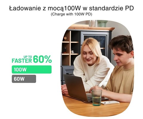 PRZEWÓD KABGC100PS120MG USB-C/USB-C PowerStream 1.2 m Green Cell