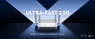 ROUTER WR3000H Wi-Fi 6 2.4 GHz, 5 GHz 574 Mb/s + 2402 Mb/s CUDY