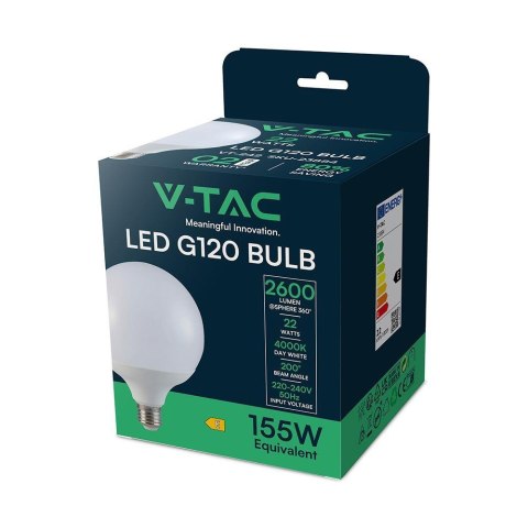 Żarówka LED V-TAC 22W kula glob G120 E27 VT-242-N 4000K 2600lm