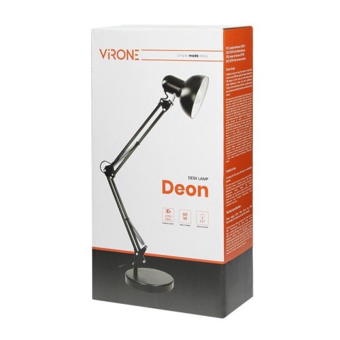 LAMPA BIURKOWA DEON 60W E27 WYSOKA, STAL, BIAŁA VIRONE LAMPA BIURKOWA DEON 60W E27 WYSOKA, STAL, BIAŁA VIRONE