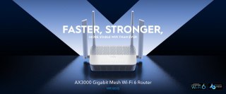 ROUTER WR3000S Wi-Fi 6 2.4 GHz, 5 GHz 574 Mb/s + 2402 Mb/s CUDY