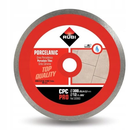 TARCZA DIAMENTOWA DO GRESU PORCELANOWEGO, OBRZEŻE CIĄGŁE CPC RUBI TARCZA DIAMENTOWA DO GRESU PORCELANOWEGO, OBRZEŻE CIĄGŁE CPC RUBI