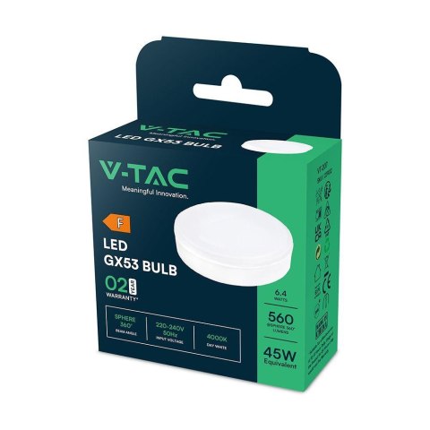 Żarówka LED V-TAC 6.4W GX53 VT-207-N 4000K 560lm