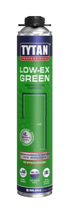 PIANKA PISTOLETOWA NISKOPRĘŻNA LOW-EX GREEN 750ML TYTAN PIANKA PISTOLETOWA NISKOPRĘŻNA LOW-EX GREEN 750ML TYTAN