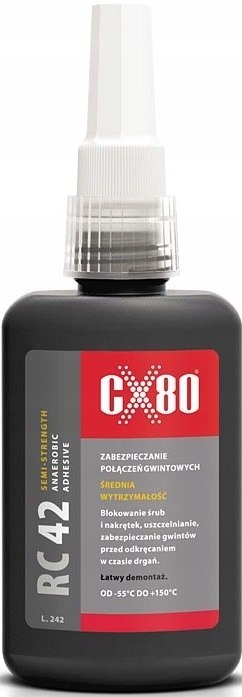 KLEJ ANAEROBOWY RC-42 DO GWINTÓW ŚRUB ŚREDNI 10ML CX-80 KLEJ ANAEROBOWY RC-42 DO GWINTÓW ŚRUB ŚREDNI 10ML CX-80
