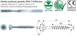 WKRĘT DO DREWNA OCYNK BIAŁY (500) TXTG 5.0*40MM SPAX SPAX
