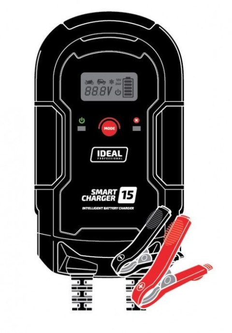 PROSTOWNIK INTELIGENTNY DO ŁADOWANIA SMART CHARGER 15 LCD IDEAL PROSTOWNIK INTELIGENTNY DO ŁADOWANIA SMART CHARGER 15 LCD IDEAL