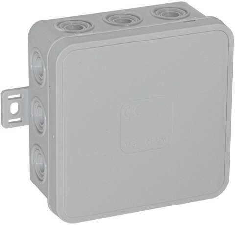 Puszka natynkowa pusta 12 wlotów VIPLAST V6 klik SZARA IP54 85x85x41mm 036-03 Puszka natynkowa pusta 12 wlotów VIPLAST V6 klik SZARA IP54 85x85x41mm 036-03