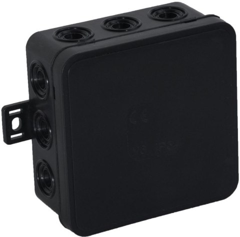 Puszka natynkowa pusta 12 wlotów VIPLAST V7 klik CZARNA IP54 100x100x41mm 037-05 Puszka natynkowa pusta 12 wlotów VIPLAST V7 klik CZARNA IP54 100x100x41mm 037-05