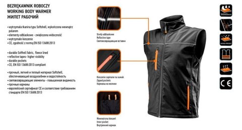 BEZRĘKAWNIK ROBOCZY SOFTSHELL ROZMIAR L BEZRĘKAWNIK ROBOCZY SOFTSHELL ROZMIAR L