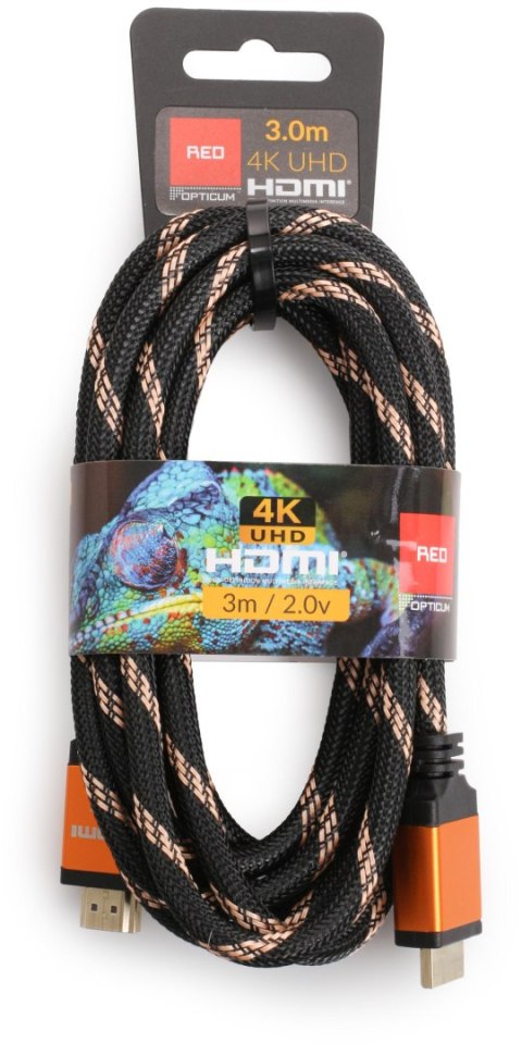 Kabel HDMI-HDMI Opticum RED 4K UHD - 3m (v2.0) Kabel HDMI-HDMI Opticum RED 4K UHD - 3m (v2.0)